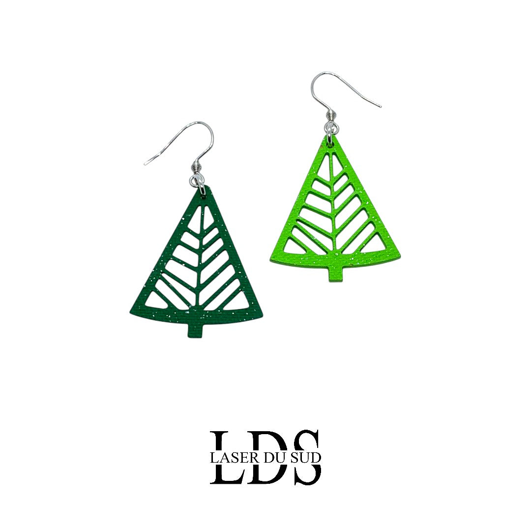 Boucles d'oreilles bois Sapinia