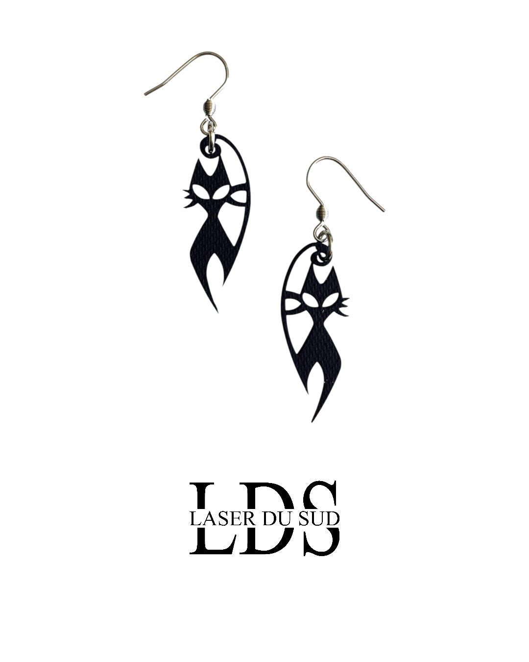 Boucles d'oreilles bois Mystik’Cat
