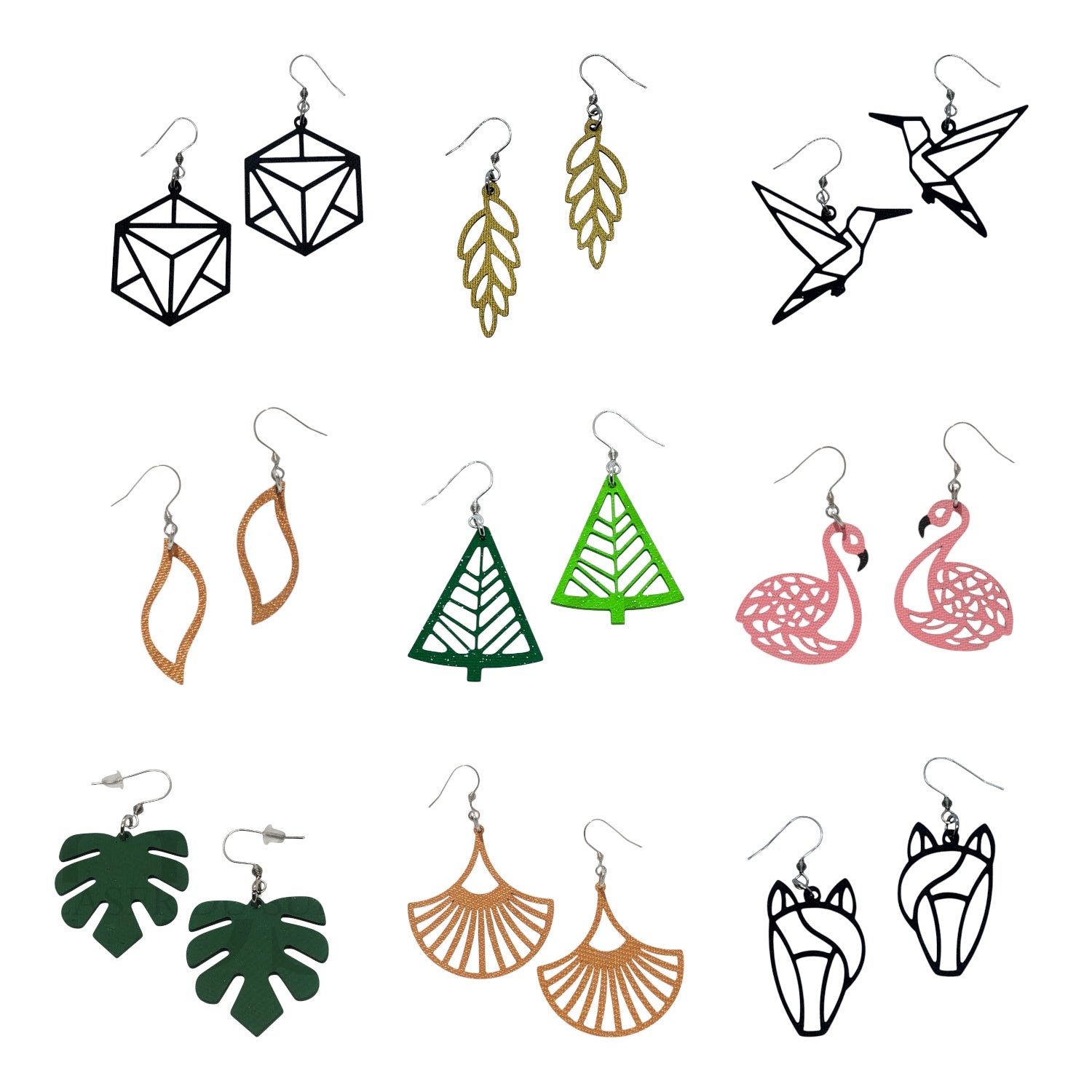 Boucles d'oreilles en cellulose de bois