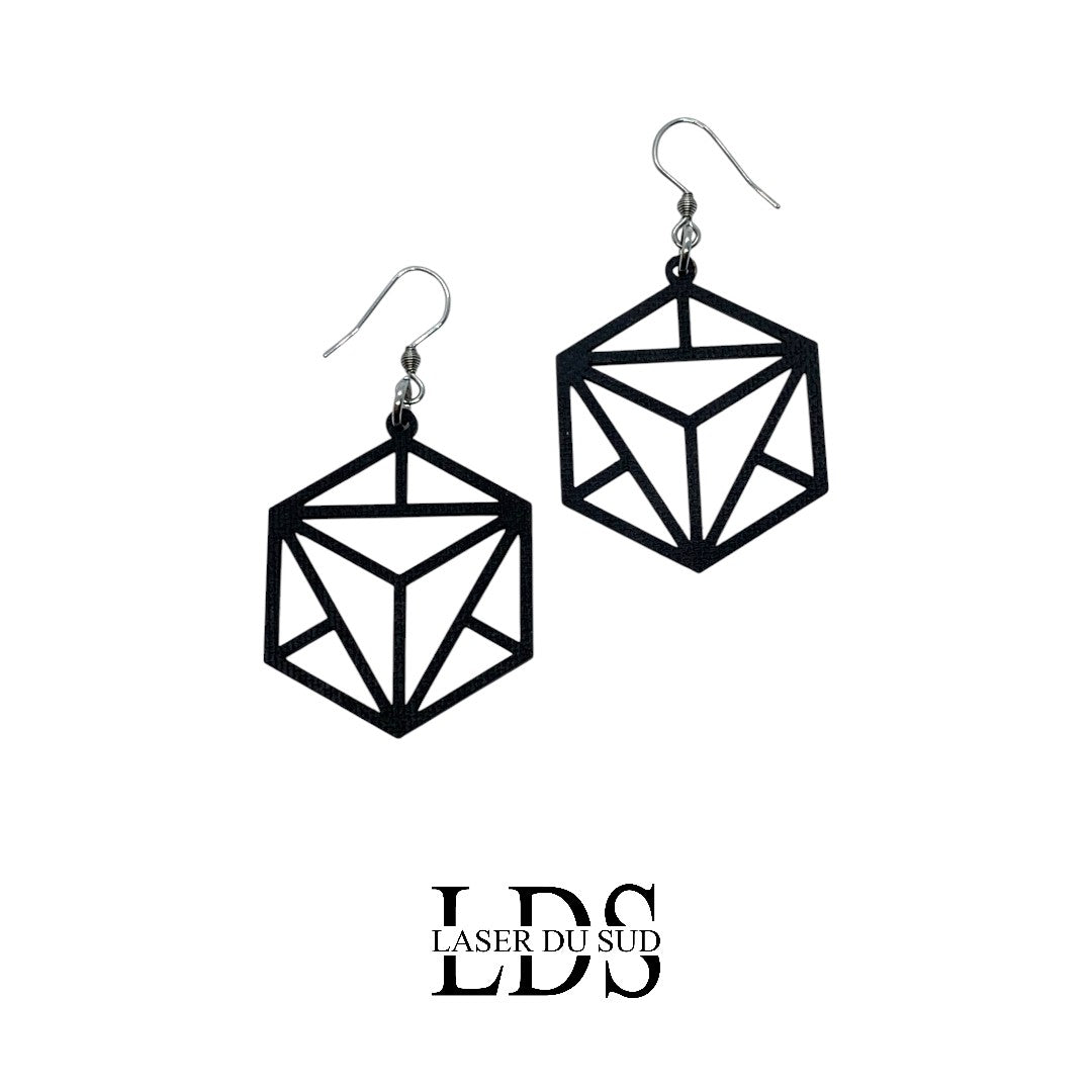 Boucles d'oreilles en bois Prisméa