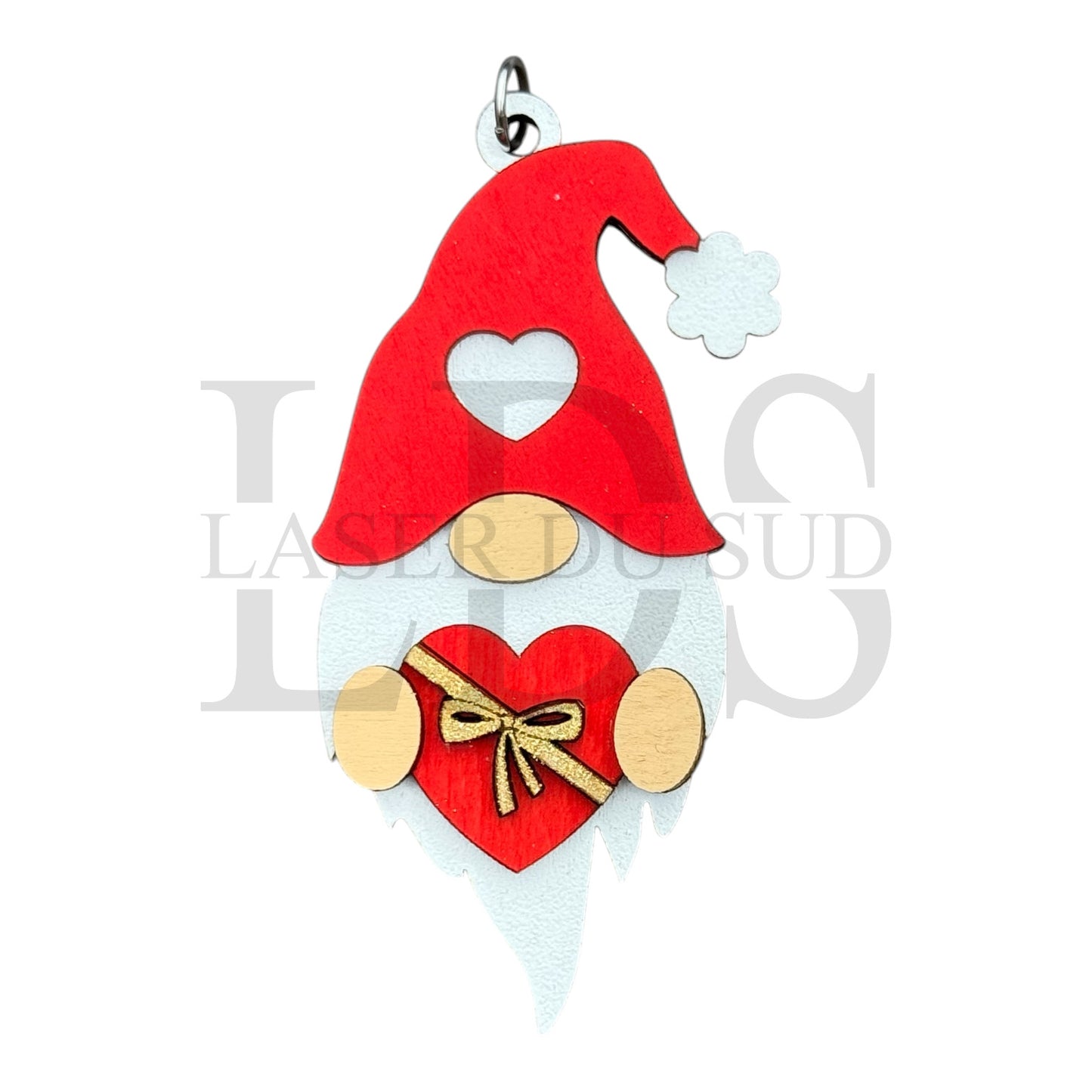 Suspension pour sapin - Gnome Chapeau cœur
