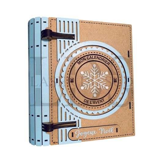 Calendrier de l’Avent en bois – Livre "Flocon de neige"