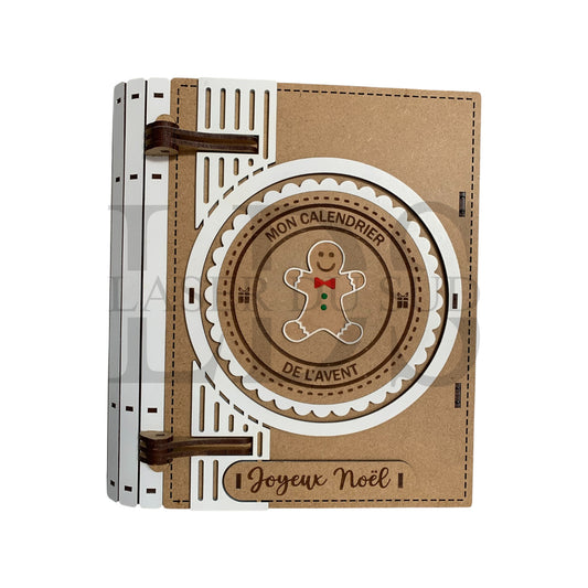 Calendrier de l’Avent en bois – Livre "Bonhomme de pain d’épices"