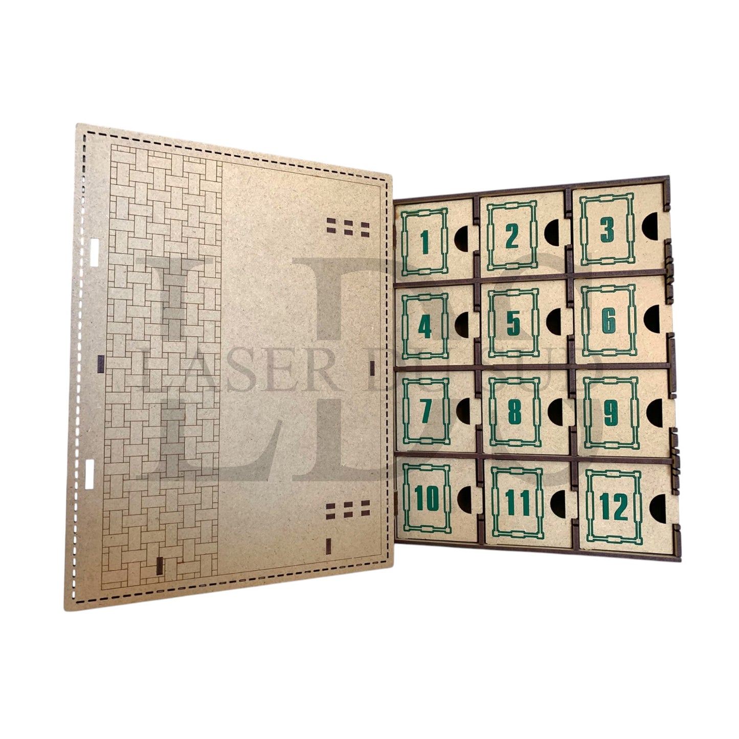 Calendrier de l’Avent en bois – Livre "Sapin de Noël"