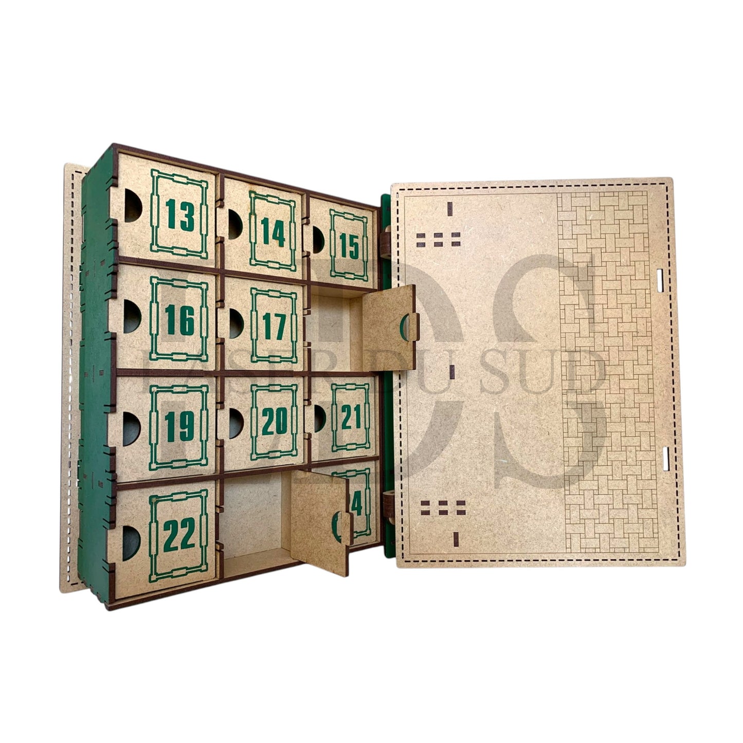 Calendrier de l’Avent en bois – Livre "Sapin de Noël"