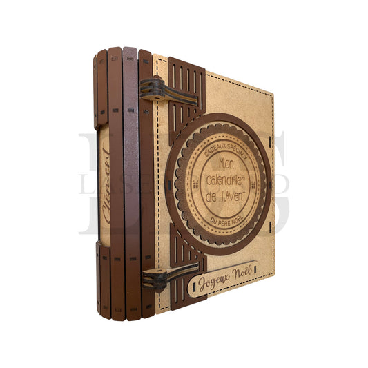Calendrier de l’Avent en bois – Livre "Mon calendrier de l’Avent du Père Noël"