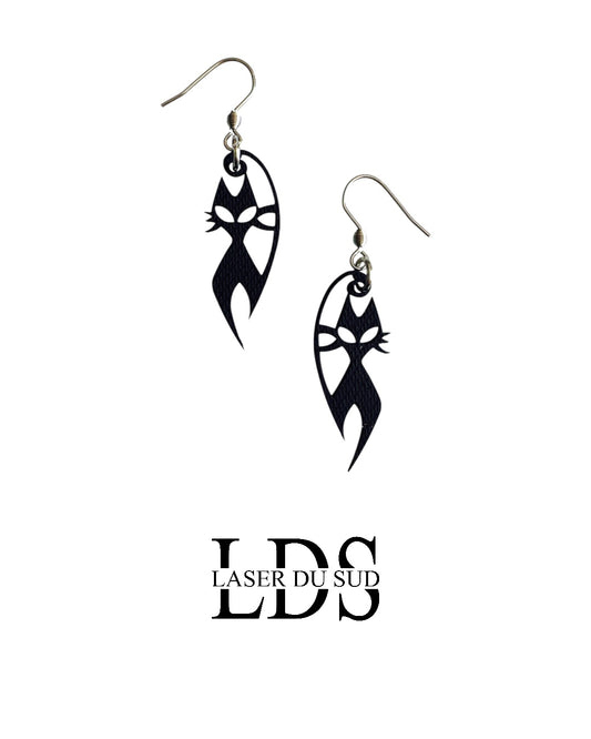 Boucles d'oreilles bois Mystik’Cat