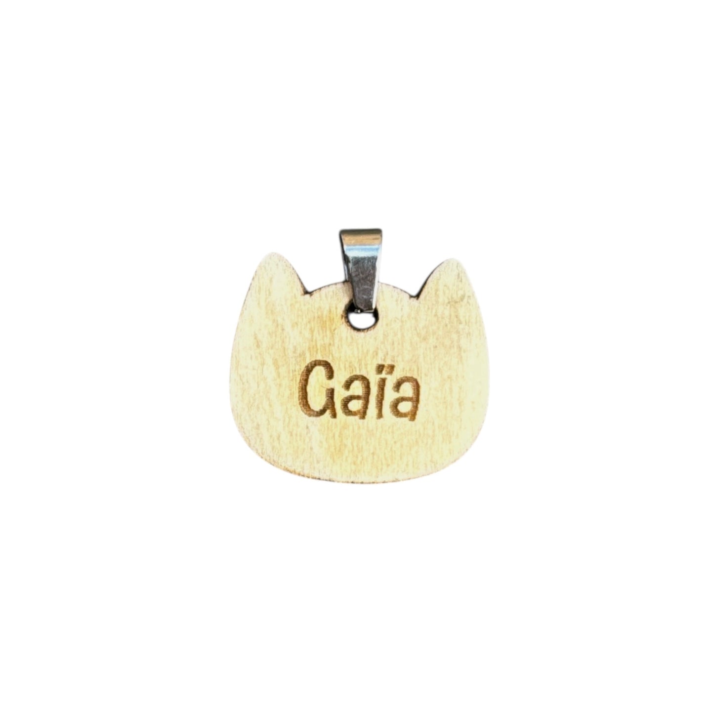 Médaille pour chat en bois